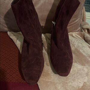 Lauren Ralph Lauren Deep Burgundy Ankle Boots